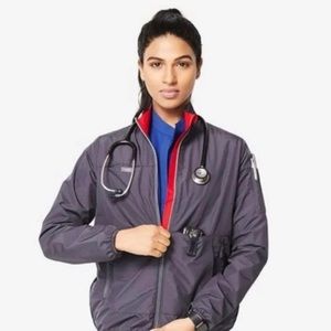 FIGS Charcoal Warm Up Jacket Size X-LARGE